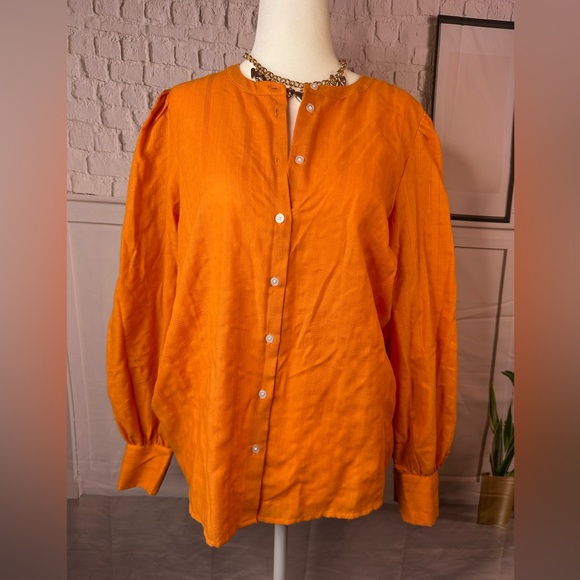 LOFT Tops - LOFT  Orange Blouse size med
